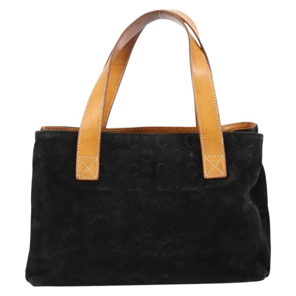 CELINE C Sulky Hand Bag Suede Black Silver Auth 147956 - Picture 2 of 16